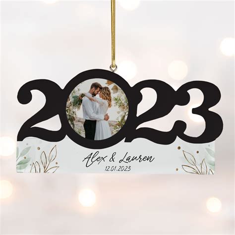 Personalized 2023 Dated Wedding Christmas Ornament Personalized Christmas Ornaments Ornament