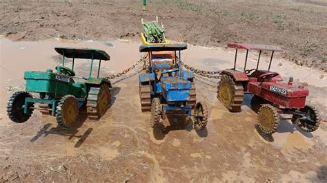 Dumper Truck Stuck In Mud Pulling Out Swaraj 855 Mahindra 575