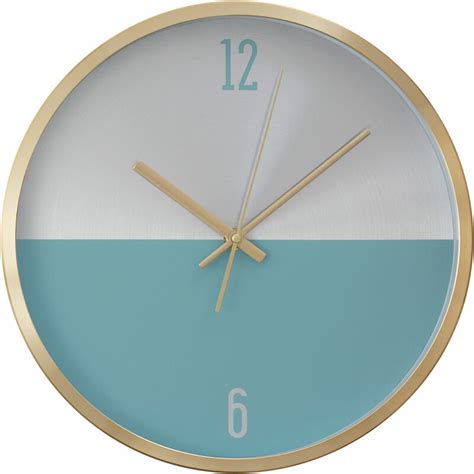 Premier Housewares Wall Clock Gold Pink Finish Frame Clocks For Living Room Bedroom