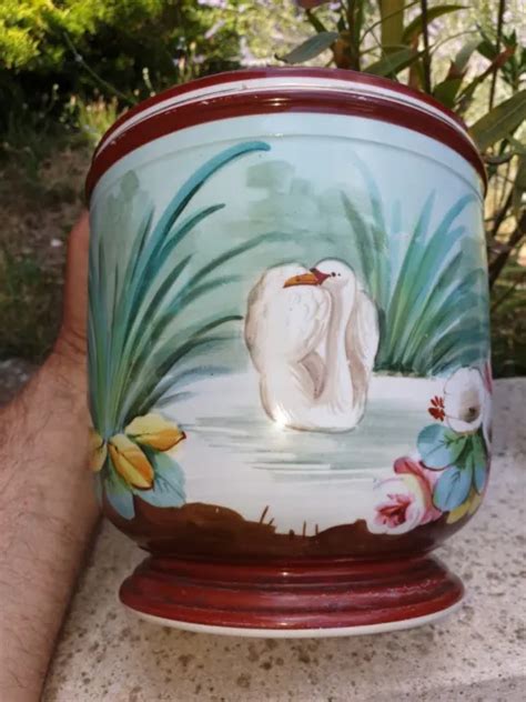 ANCIEN CACHE POT EN porcelaine de Paris Napoléon III EUR 55 00