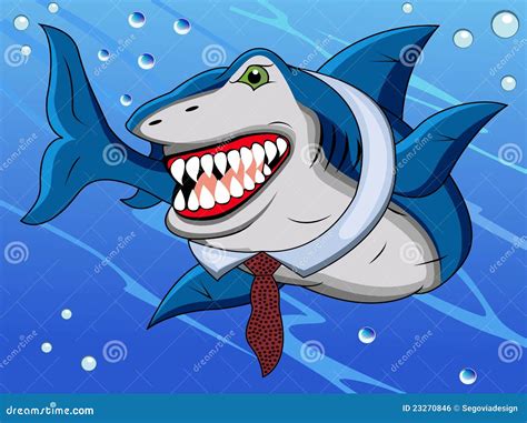 Funny shark cartoon stock vector. Image of deep, design - 23270846