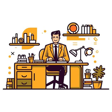 Premium Vector Business Man Walking In The Office Vector Illustration