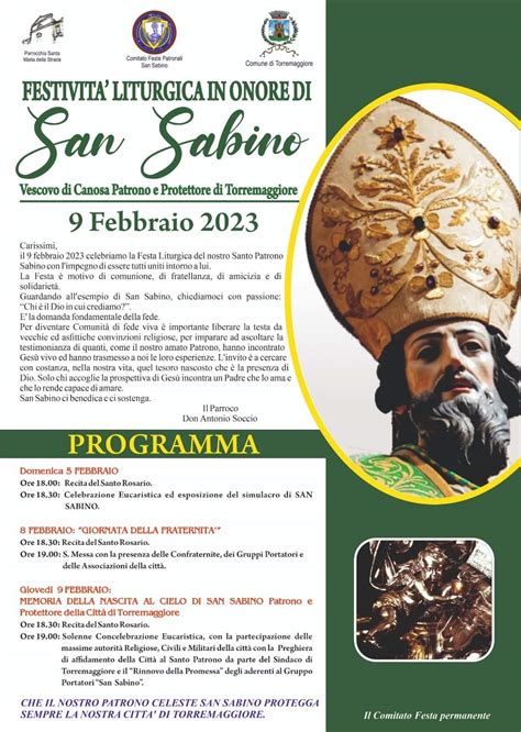 Febbraio Programma Festa Liturgica Del Patrono E Protettore Di