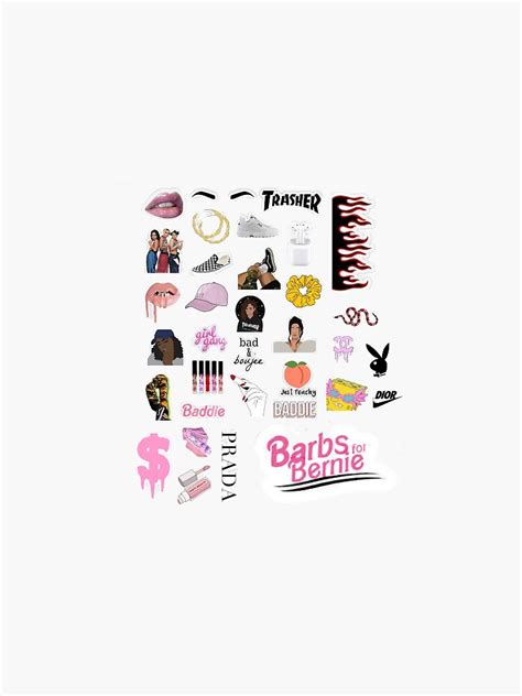 Baddie Sticker Pack 34pc Sticker For Sale By Theshoop Redbubble