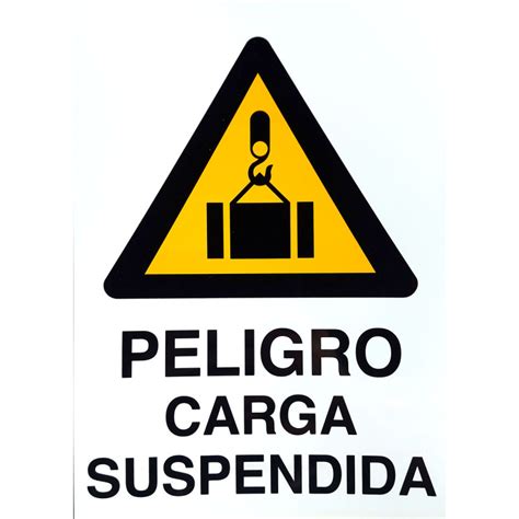 Cartel Peligro Carga Suspendida Tamaño 25x35cm B4 Material Pvc 07mm