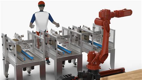 Automatic Cartons Packaging And Palletizing Machine 3d Model Cgtrader