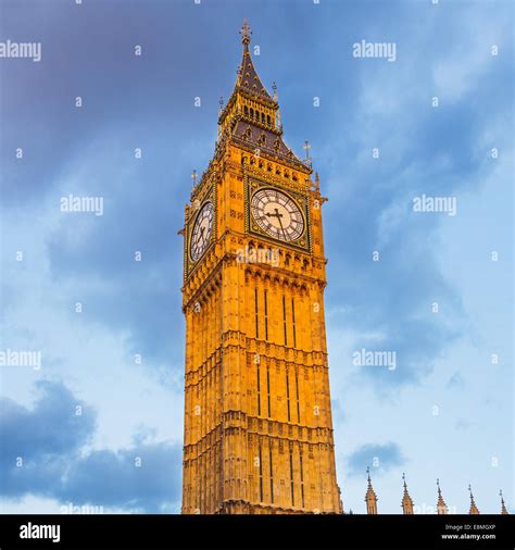 Big Ben Tower At Sunset Stock Photo Alamy