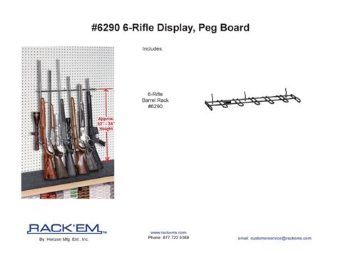 Barrel In Line Rifle Barrel Rest For Slat Wall Peg Board Sku