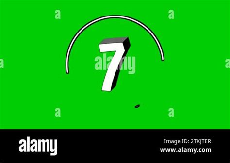 Number 7 seven cartoon animation green screen.4k cartoon video number ...