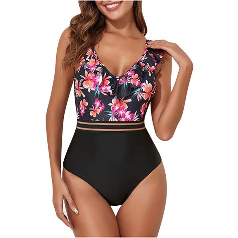 Bigersell One Piece Cutout Swimsuits For Women Summer V Neck Sleeveless