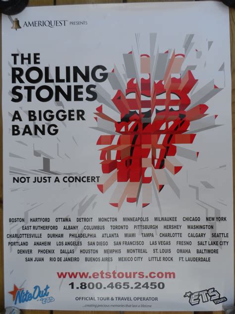 Giglio Barone George Bernard Rolling Stones Bigger Bang Tour Poster