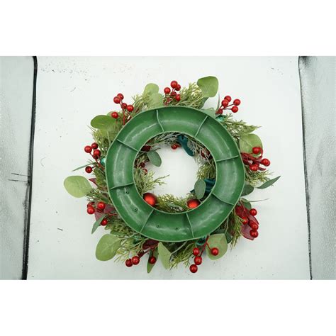 Coronita De Craciun Pentru Usa Verde Rosu 40 Cm PVC Artificiala