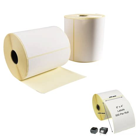 Buy 2500 6 X 4 White Thermal Printer Labels 100 X 150mm Thermal