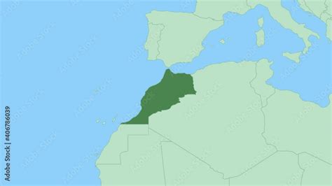 Map Of Morocco With Pin Of Country Capital Morocco Map With