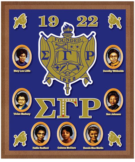 Sigma Gamma Rho Sorority Acrylic Topped Founder Wall Plaque Cq