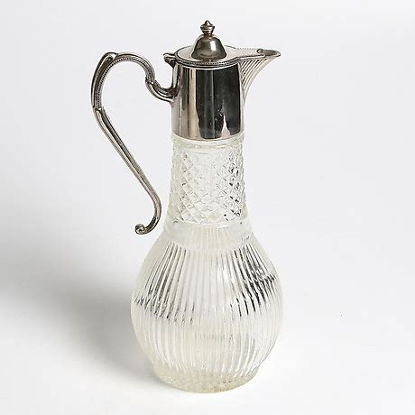 VINKANNA glas och nysilver England 18 1900 tal Glas Övrigt