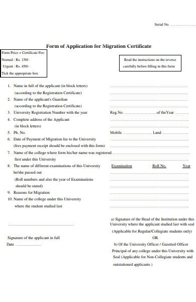 FREE 35 Migration Form Samples PDF MS Word Google Docs Excel