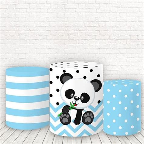 Trio De Capas Cilindros Tecido Sublimado Panda Azul WCC 342 Wear