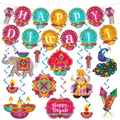 Buy Happy Diwali Banner And Diwali Decorations Hanging Swirls Diwali