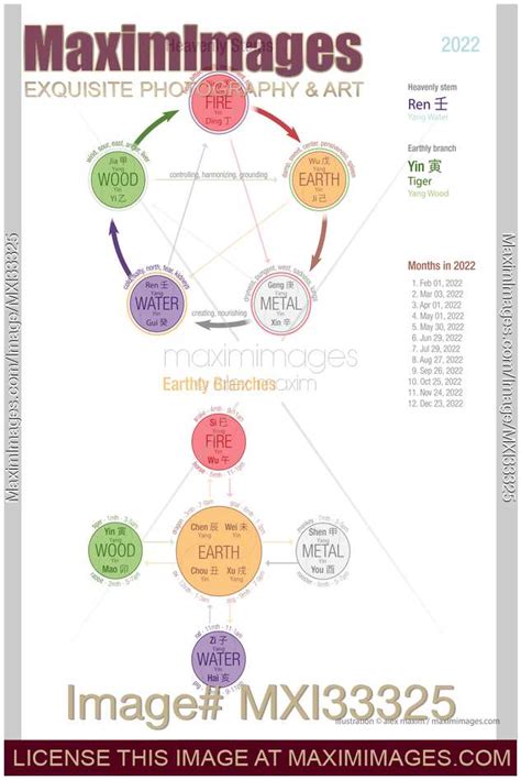 Image of Heavenly Stems and Earthly Branches Five Elements chart Wuxing ...