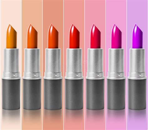 Lipstick Fashion Colorful Lipsticks Over Beautiful Background Stock