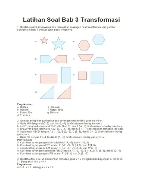 Latihan Soal Bab 3 Transformasi Pdf