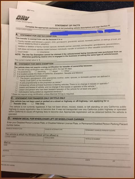 California Dmv Form Printer Friendly