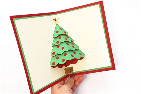 Christmas Tree Pop Up Card Svg Cutting Template Designed By Geeks