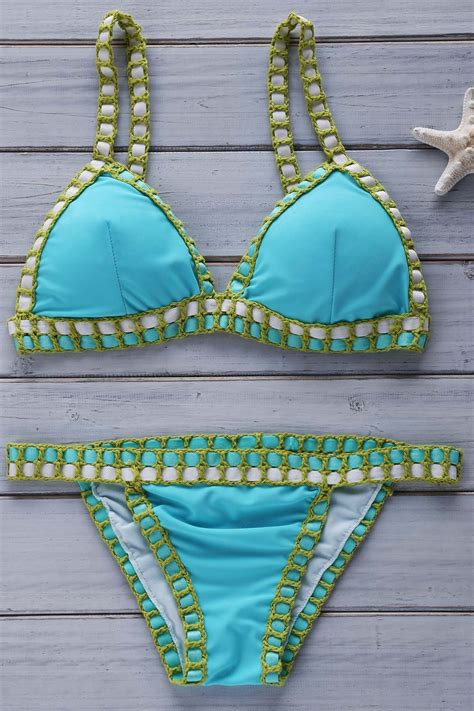 18 OFF 2021 Color Block Halter Bikini Set In MINT GREEN ZAFUL