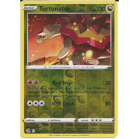 Pokemon Trading Card Game 198 264 Turtonator Reverse Holo SWSH 08