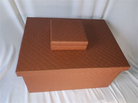 Cx MDF Corino 30x40x20cm Altura matelassê caramelo TS Elo7