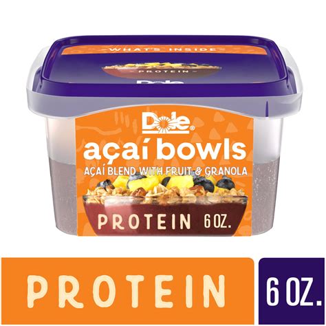 Dole Frozen Acai Bowl Protein Blend With Fruit And Granola 6 Oz