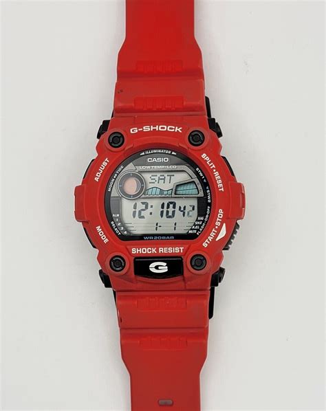 Casio G Shock G7900a 4 Red Lifeguard Rescue Moon And Tide Watch Ebay