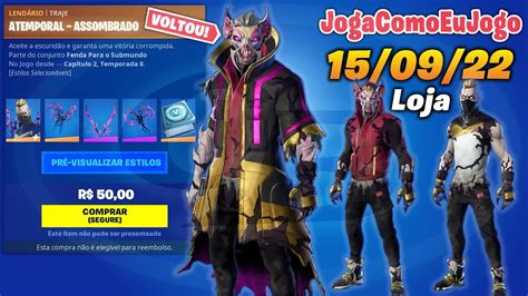 ATEMPORAL ASSOMBRADO ITENS GRÁTIS LOJA DE HOJE FORTNITE 15 09