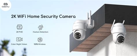 Cooau Security Camera Outdoor Wireless With 2k 360° Ptz Camera With Colour Night Vision