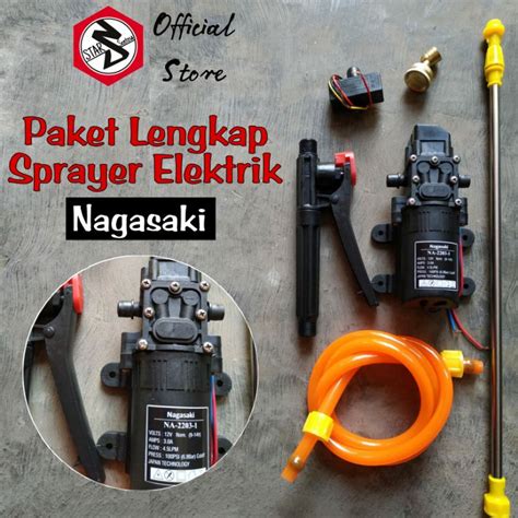 Jual PAKET LENGKAP SPRAYER ELEKTRIK DINAMO NAGASAKI NOSEL KUNINGAN