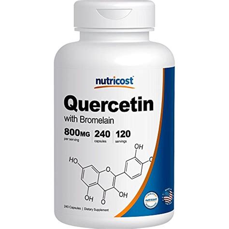 Nutricost Quercetin 800mg 240 Vegetarian Capsules With Bromelain 120