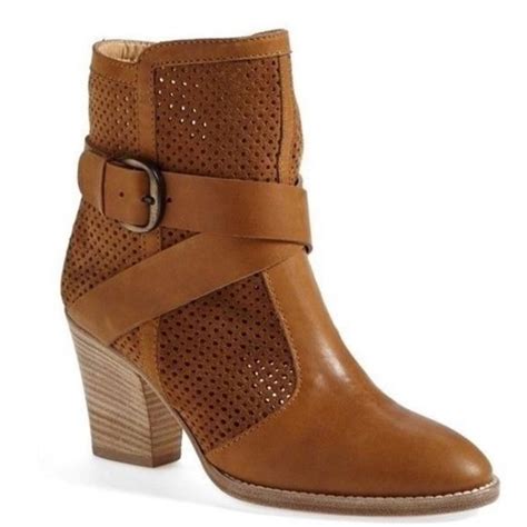 Aquatalia By Marvin K Fawn Brown Leather Ankle Bootie Gem