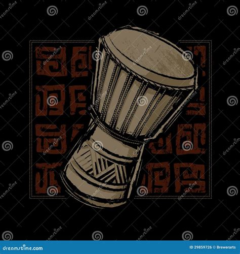 African Djembe Drum Stock Vector Illustration Of Djembe