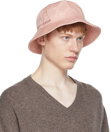 Acne Studios Pink Twill Bucket Hat Acne Studios