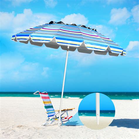 Gymax 7 2ft Beach Umbrella Outdoor Patio Garden W Carrying Bag Sand