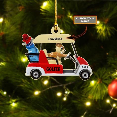 Customized Golfer Ornament Personalized Golf Cart Ornaments Christmas Prideearth