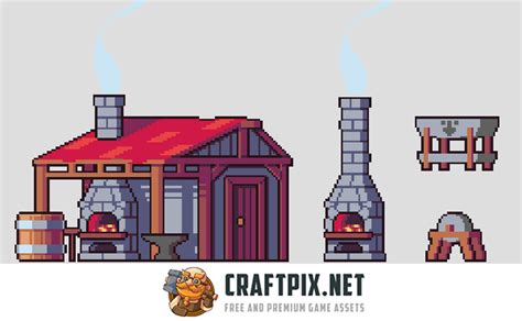 Blacksmith Craft Pixel Art Game Assets By Free Game Assets Gui Sprite