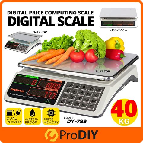 DY 729 40kg Electronic Digital Price Computing Rechargeable Supermarket