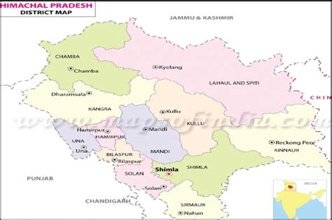 Map Of Foot Hill Regions Of Himachal Pradesh India Representing Una