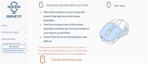 How to test mouse buttons