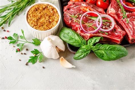 Fresh Veal Bone Steaks With Spices And Herbs图片 Canva可画