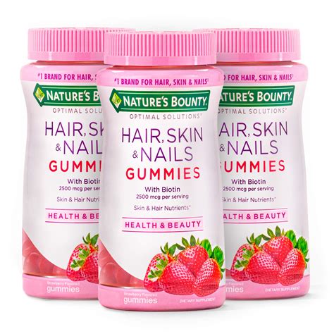 Hair Skin And Nails Vitamins With Biotin And Vitamin C By Nature S Bounty Optimal Solutions Hair