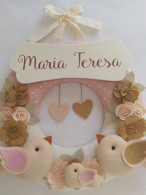 Guirlanda Porta De Maternidade Passarinhos Nude Sarah Elo