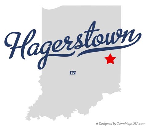 Map of Hagerstown, IN, Indiana